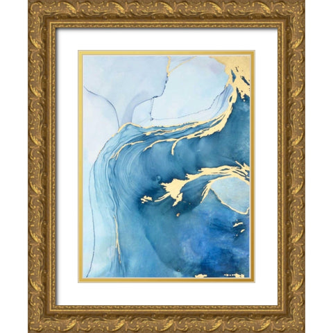 Sea Whirl I Gold Ornate Wood Framed Art Print with Double Matting by Borges, Victoria