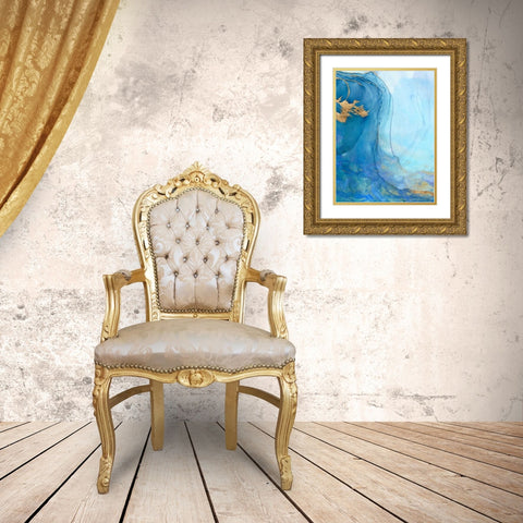 Sea Whirl II Gold Ornate Wood Framed Art Print with Double Matting by Borges, Victoria