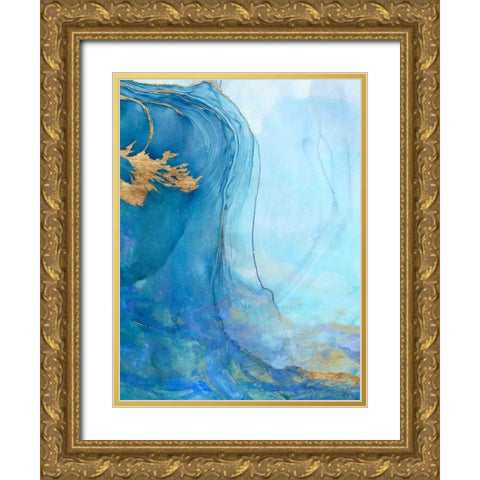Sea Whirl II Gold Ornate Wood Framed Art Print with Double Matting by Borges, Victoria
