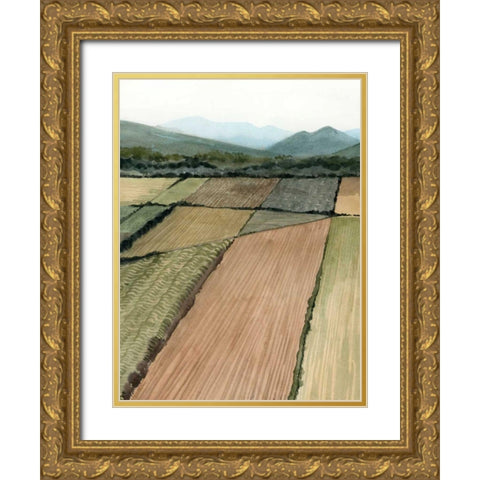 This Land II Gold Ornate Wood Framed Art Print with Double Matting by Popp, Grace