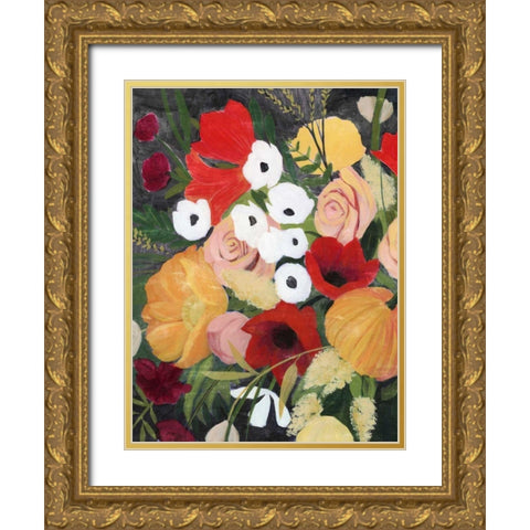 November Bouquet I Gold Ornate Wood Framed Art Print with Double Matting by Popp, Grace