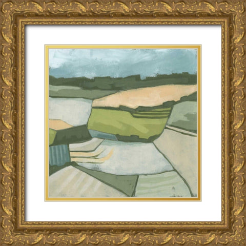 Field and Valley I Gold Ornate Wood Framed Art Print with Double Matting by Vess, June Erica