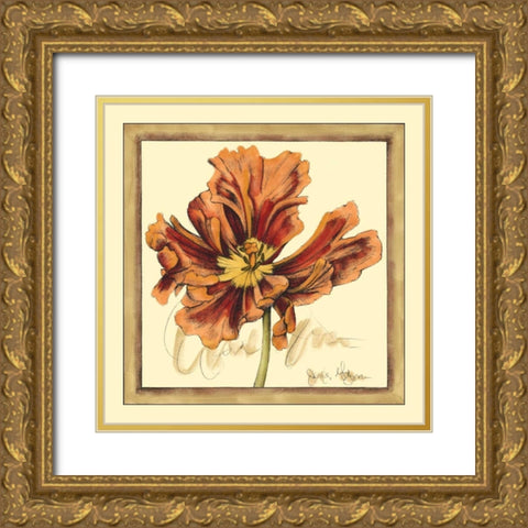 Tulip Study III Gold Ornate Wood Framed Art Print with Double Matting by Goldberger, Jennifer
