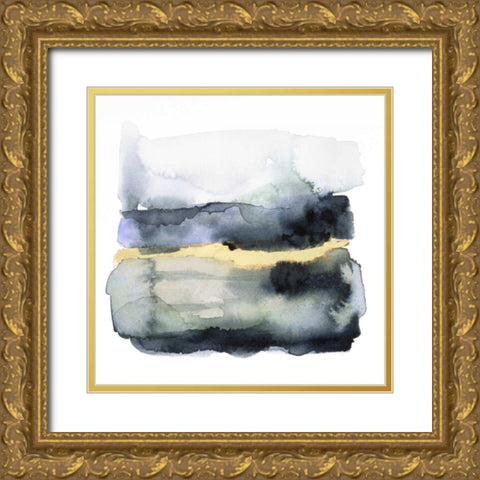 Golden Indigo I Gold Ornate Wood Framed Art Print with Double Matting by Borges, Victoria