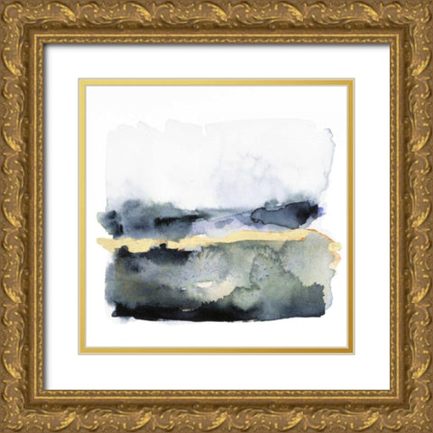 Golden Indigo II Gold Ornate Wood Framed Art Print with Double Matting by Borges, Victoria