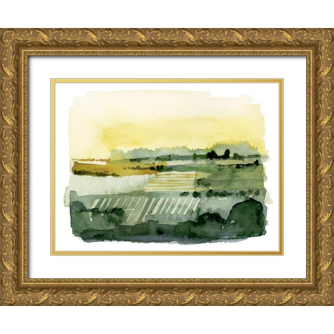 Blotted Landscape I Gold Ornate Wood Framed Art Print with Double Matting by Borges, Victoria