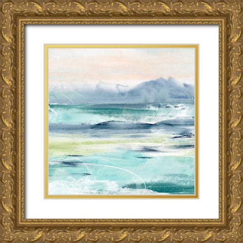 Beach Tides I Gold Ornate Wood Framed Art Print with Double Matting by Vess, June Erica