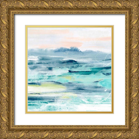 Beach Tides II Gold Ornate Wood Framed Art Print with Double Matting by Vess, June Erica