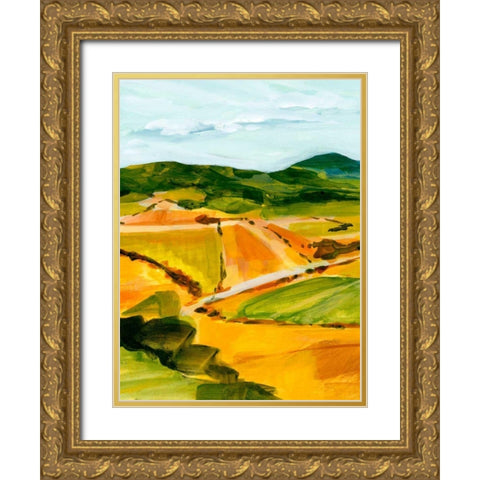 Country Gaze II Gold Ornate Wood Framed Art Print with Double Matting by Warren, Annie