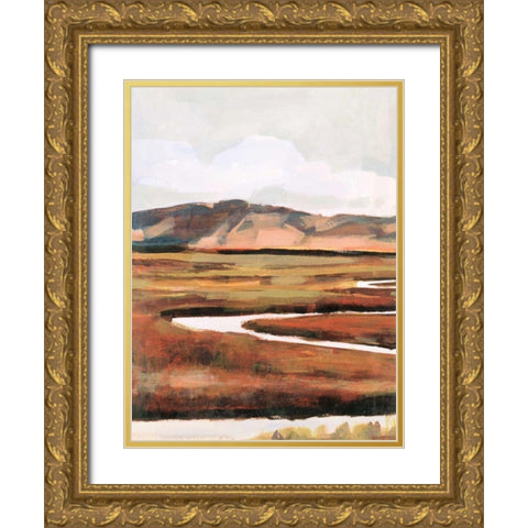 Mountain Field I Gold Ornate Wood Framed Art Print with Double Matting by Borges, Victoria