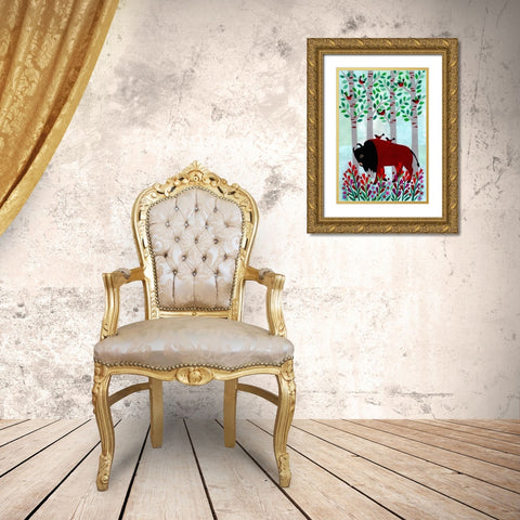 Forest Creatures VI Gold Ornate Wood Framed Art Print with Double Matting by Conway, Kim