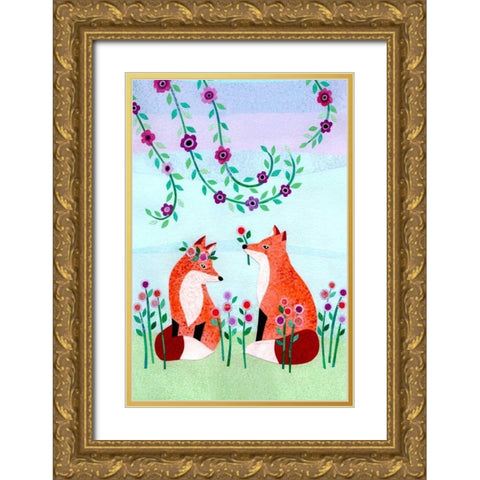 Forest Creatures VII Gold Ornate Wood Framed Art Print with Double Matting by Conway, Kim