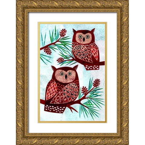 Forest Creatures VIII Gold Ornate Wood Framed Art Print with Double Matting by Conway, Kim