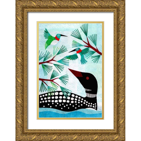 Forest Creatures IX Gold Ornate Wood Framed Art Print with Double Matting by Conway, Kim