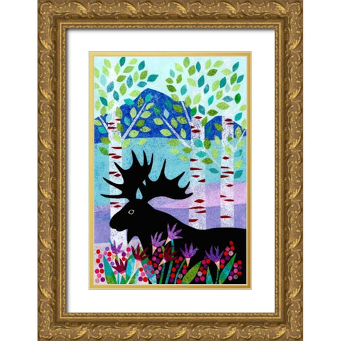 Forest Creatures XII Gold Ornate Wood Framed Art Print with Double Matting by Conway, Kim
