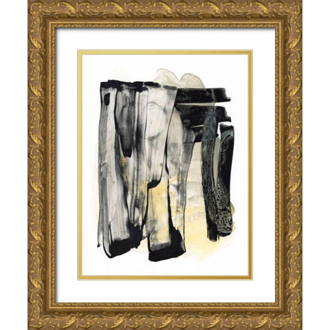 Noir Essence I Gold Ornate Wood Framed Art Print with Double Matting by Stramel, Renee W.