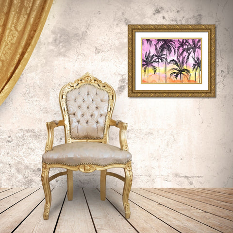 Island Sunset I Gold Ornate Wood Framed Art Print with Double Matting by Vess, June Erica