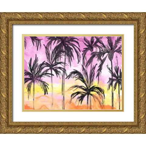 Island Sunset I Gold Ornate Wood Framed Art Print with Double Matting by Vess, June Erica