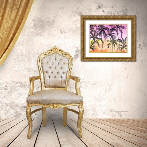 Island Sunset II Gold Ornate Wood Framed Art Print with Double Matting by Vess, June Erica