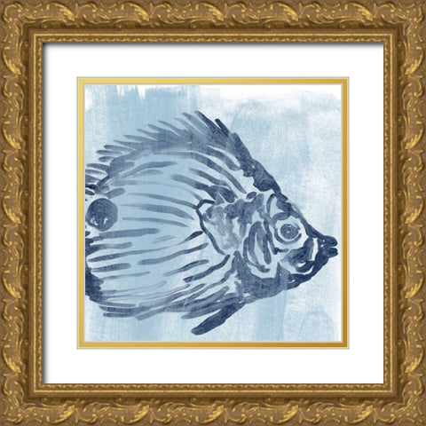 Ocean Study II Gold Ornate Wood Framed Art Print with Double Matting by Vess, June Erica