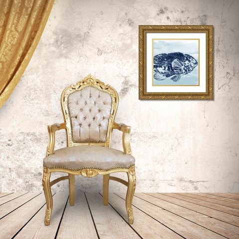 Ocean Study VII Gold Ornate Wood Framed Art Print with Double Matting by Vess, June Erica