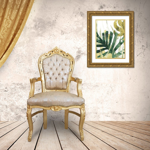 Palm Impression I Gold Ornate Wood Framed Art Print with Double Matting by Vess, June Erica