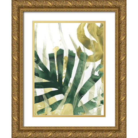 Palm Impression I Gold Ornate Wood Framed Art Print with Double Matting by Vess, June Erica