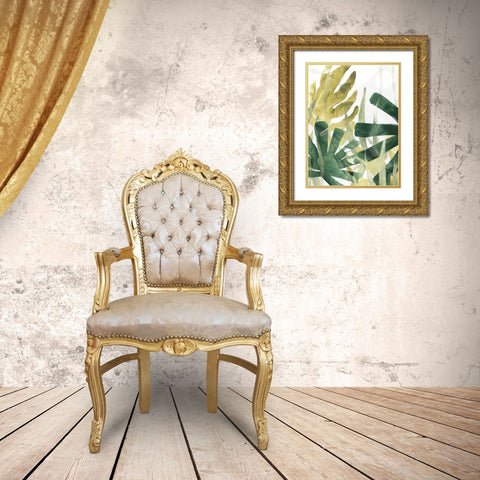 Palm Impression II Gold Ornate Wood Framed Art Print with Double Matting by Vess, June Erica