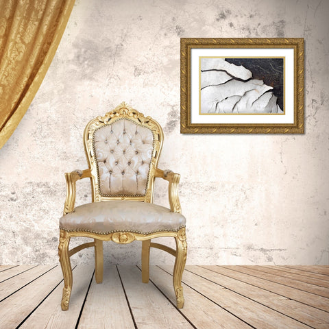 Abstract Fissure I Gold Ornate Wood Framed Art Print with Double Matting by Stramel, Renee W.