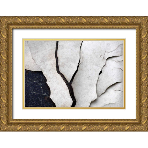 Abstract Fissure II Gold Ornate Wood Framed Art Print with Double Matting by Stramel, Renee W.