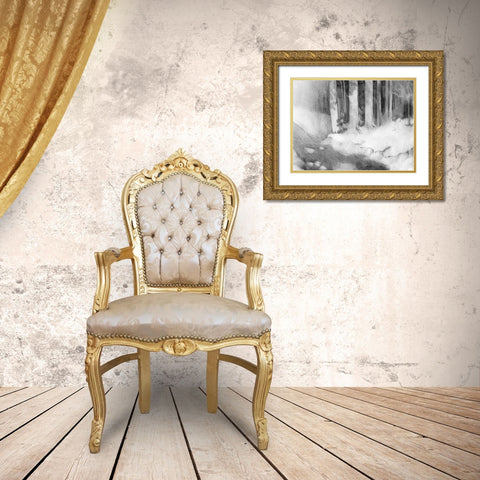 Graphite Glade I Gold Ornate Wood Framed Art Print with Double Matting by Green, Jacob