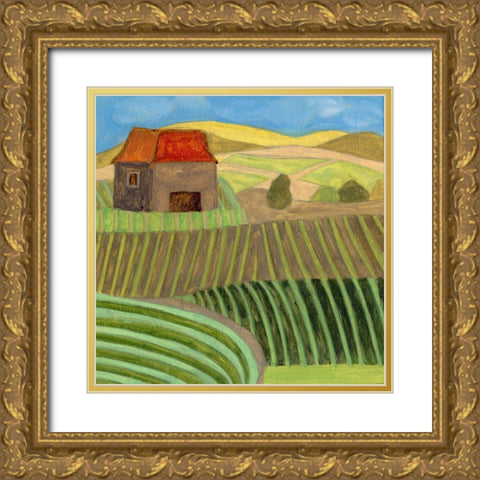 Mountain House II Gold Ornate Wood Framed Art Print with Double Matting by Wang, Melissa
