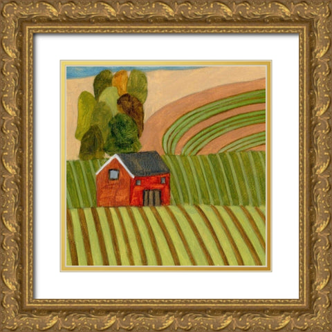 Mountain House III Gold Ornate Wood Framed Art Print with Double Matting by Wang, Melissa