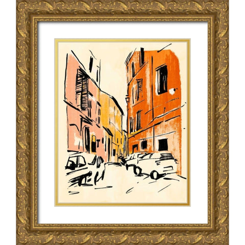 Euro Voyage I Gold Ornate Wood Framed Art Print with Double Matting by Warren, Annie