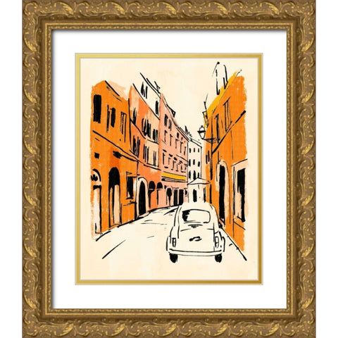 Euro Voyage III Gold Ornate Wood Framed Art Print with Double Matting by Warren, Annie