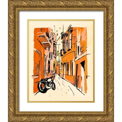 Euro Voyage IV Gold Ornate Wood Framed Art Print with Double Matting by Warren, Annie