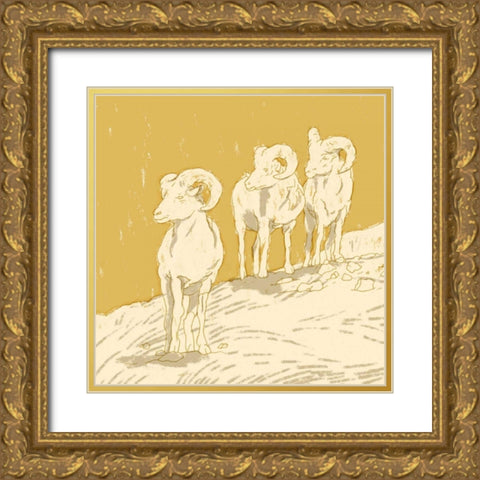 Big Horn II Gold Ornate Wood Framed Art Print with Double Matting by Green, Jacob
