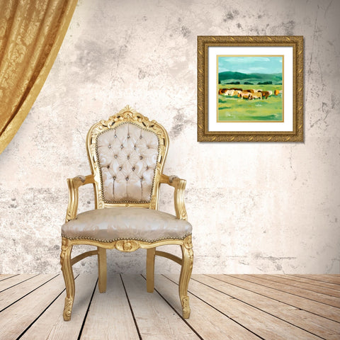 Rural Fields II Gold Ornate Wood Framed Art Print with Double Matting by Warren, Annie