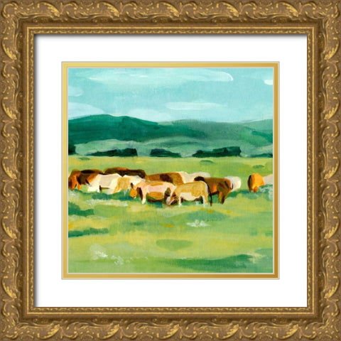 Rural Fields II Gold Ornate Wood Framed Art Print with Double Matting by Warren, Annie