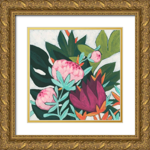 Jungle Jewel I Gold Ornate Wood Framed Art Print with Double Matting by Vess, June Erica