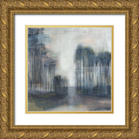 Illuminated Treeline I Gold Ornate Wood Framed Art Print with Double Matting by Goldberger, Jennifer