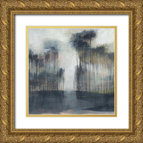 Illuminated Treeline II Gold Ornate Wood Framed Art Print with Double Matting by Goldberger, Jennifer