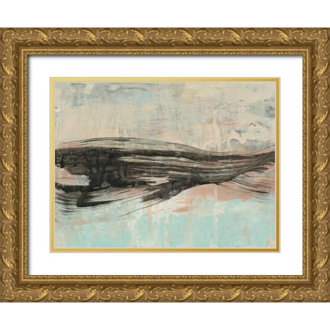 Ebony Ribbon I Gold Ornate Wood Framed Art Print with Double Matting by Goldberger, Jennifer
