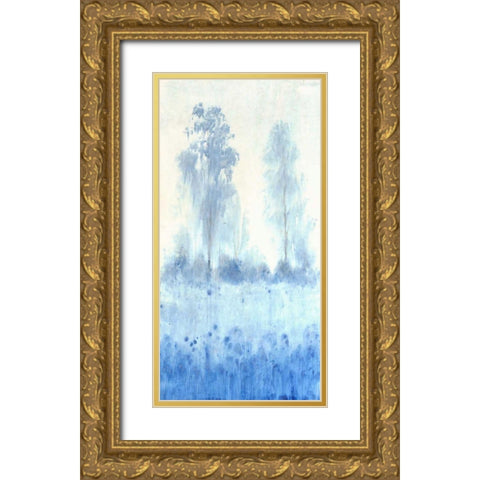 Blue Focus I Gold Ornate Wood Framed Art Print with Double Matting by OToole, Tim