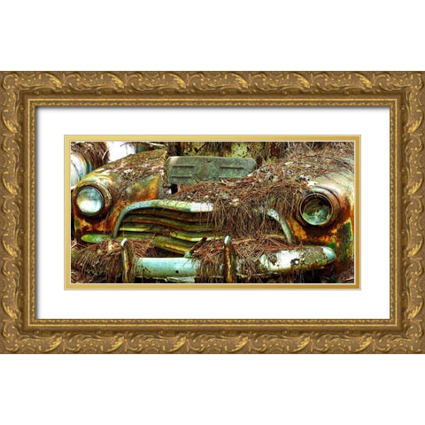 Car Graveyard III Gold Ornate Wood Framed Art Print with Double Matting by McLoughlin, James