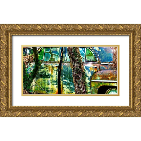 Car Graveyard VIII Gold Ornate Wood Framed Art Print with Double Matting by McLoughlin, James
