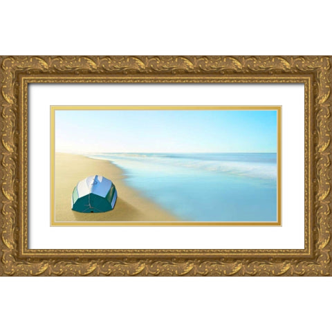 Boat on a Beach II Gold Ornate Wood Framed Art Print with Double Matting by McLoughlin, James