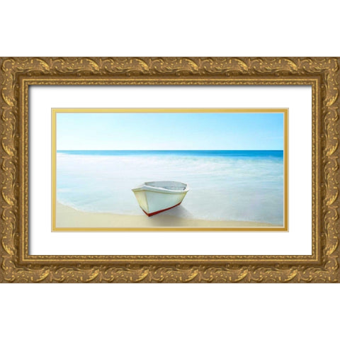 Boat on a Beach III Gold Ornate Wood Framed Art Print with Double Matting by McLoughlin, James