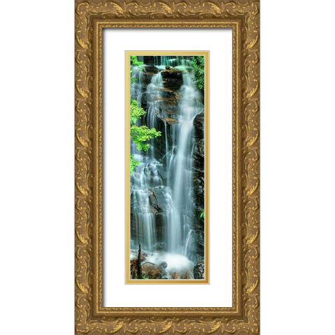 Vertical Falls I Gold Ornate Wood Framed Art Print with Double Matting by McLoughlin, James