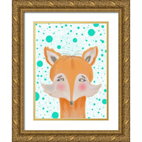 Peeky Boo IV Gold Ornate Wood Framed Art Print with Double Matting by Moore, Regina